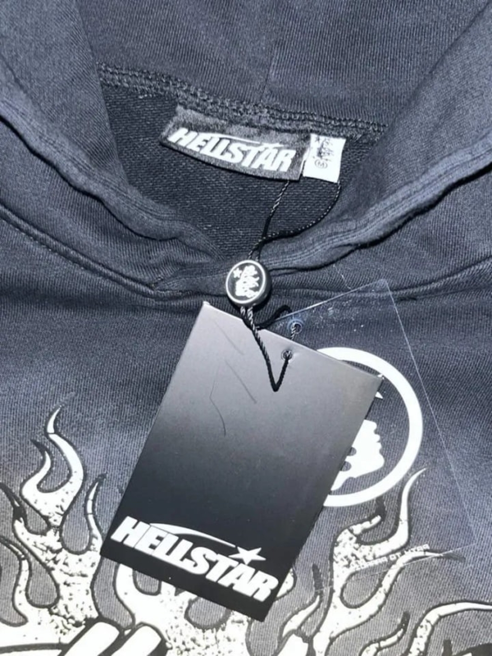 Helstar Men’s Black Graphic Hoodie with Flame Emblem